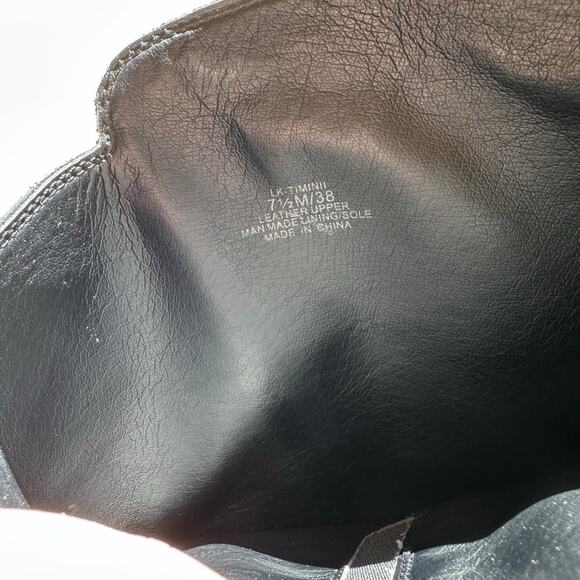 Lucky Brand Timinii Leather Tall Riding Boots Women 7.5 Black Suede Block Heel - Picture 9 of 15